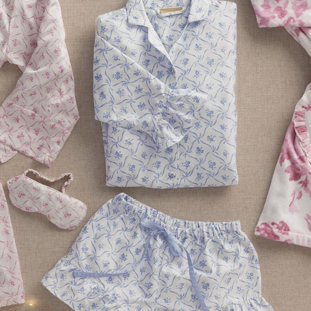 LoveShackFancy x Pottery Barn Teen Floral Trellis Sateen Pajamas Set NWT - Picture 6 of 8